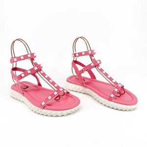 Valentino Free Rockstud Gladiator Sandals Pink Suede Size 39 US 9 Women Dad